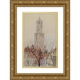 thumbnail image 1 of Cass Gilbert 13x18 Gold Ornate Wood Frame and Double Matted Museum Art Print Titled - Tower of the Cathedral of Utrecht, Holland (1898), 1 of 4