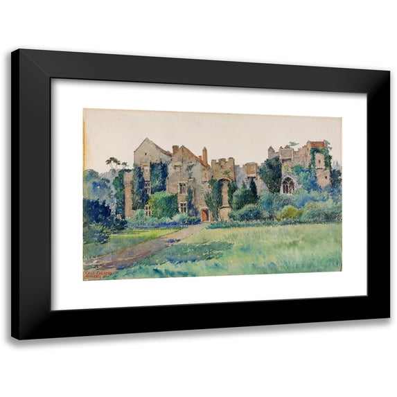 Cass Gilbert 14x11 Black Modern Framed Museum Art Print Titled - Compton Castle, Devonshire, England (1928)