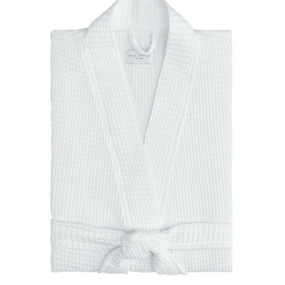 Cassadecor 100% Cotton Relaxed Honeycomb Robe S/M White