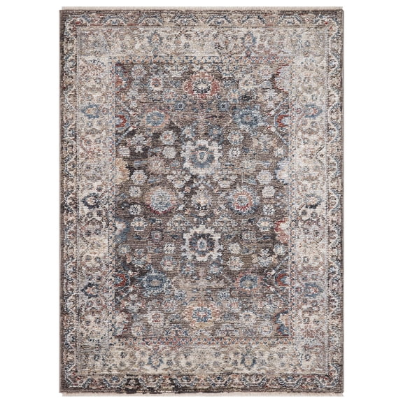 Cassandra Brown 3 ft. x 5 ft. Traditional Area Rug