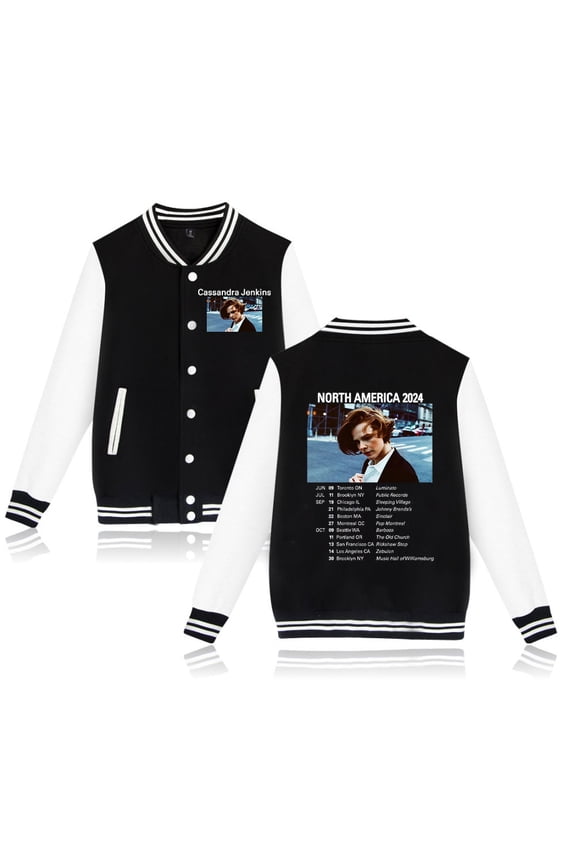 Cassandra Jenkins Tour 2024 Baseball Jacket Fashion Clothes Unisex Long Sleeve