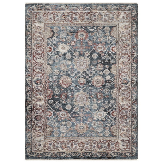 Cassandra Navy 5 ft. x 7 ft. Traditional Area Rug