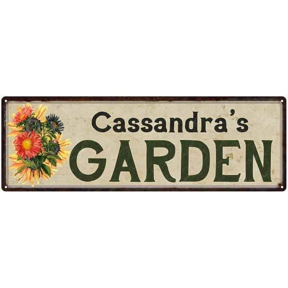 Cassandra's Garden Sign Flower Chic Decor 6x18 Sign Gift 106180017272