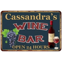 Cassandra's Green Wine Bar Sign Wall Decor 8 x 12 Matte Finish Metal 108120043960