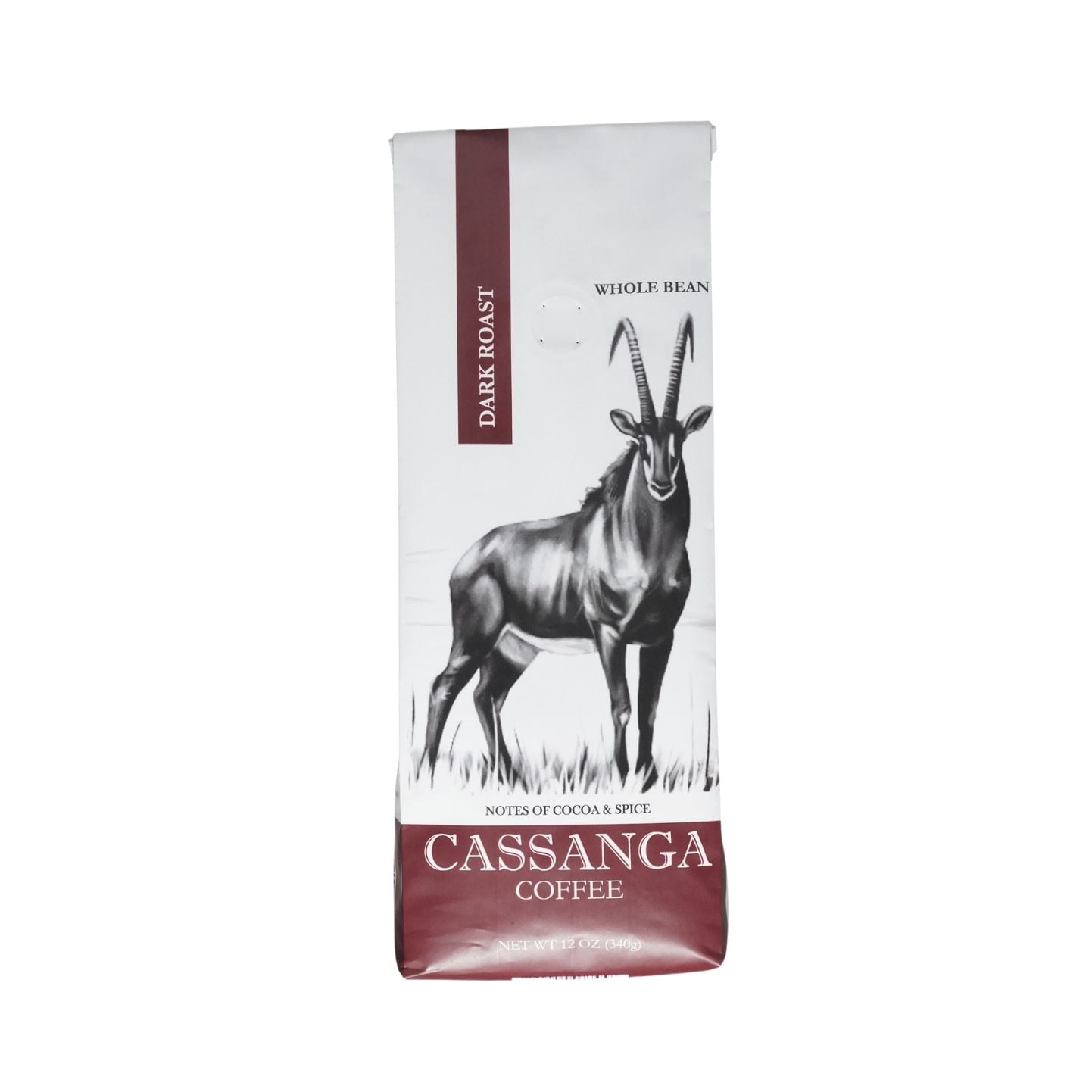 Cassanga Coffee — Natural Dark Roast, Whole Bean Coffee 10 oz (284 g)