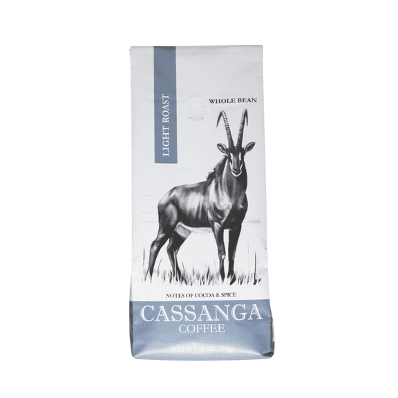 Cassanga Coffee Natural Light Roast, Whole Bean Coffee 18 oz (510 g)