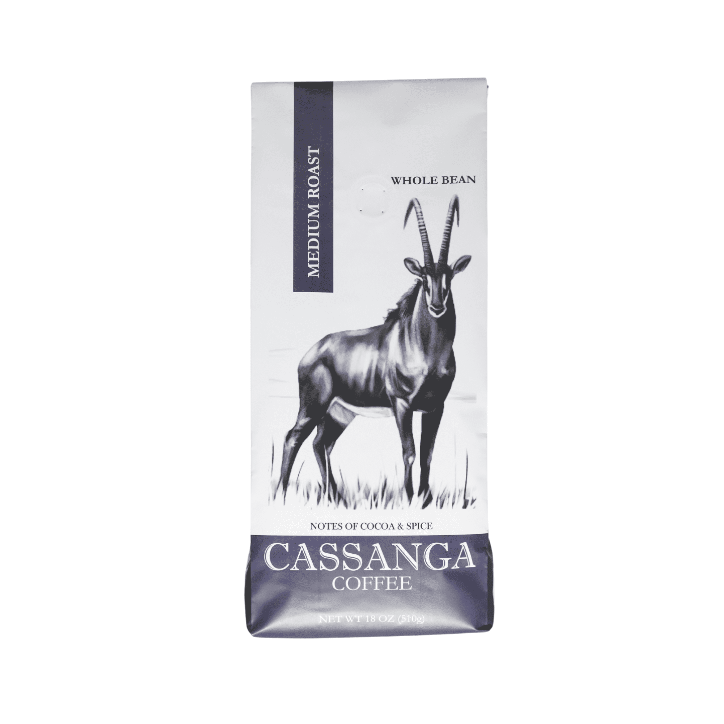 Cassanga Coffee — Natural Medium Roast, Whole Bean Coffee 18 oz (510 g)