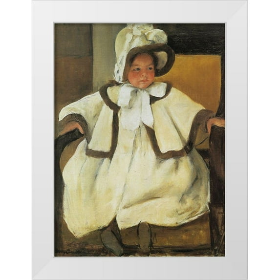 Cassatt, Mary 11x14 White Modern Wood Framed Museum Art Print Titled - Ellen Mary In A White Coat 1896