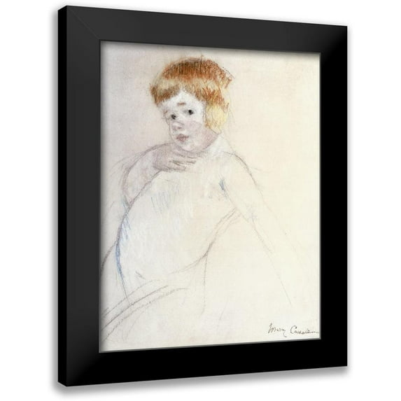Cassatt, Mary 12x14 Black Modern Framed Museum Art Print Titled - Study of the Baby for The Caress