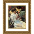 thumbnail image 1 of Cassatt, Mary 12x14 Gold Ornate Wood Framed with Double Matting Museum Art Print Titled - Woman Reading In A Garden 1880, 1 of 4