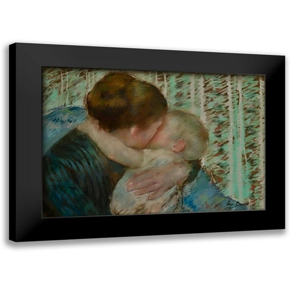 Cassatt, Mary 14x11 Black Modern Framed Museum Art Print Titled - A Goodnight Hug
