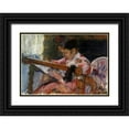thumbnail image 1 of Cassatt, Mary 14x11 Black Ornate Wood Framed with Double Matting Museum Art Print Titled - Lydia Seated At An Embroidery Frame 1881, 1 of 4