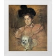 thumbnail image 1 of Cassatt, Mary 15x17 White Modern Wood Framed Museum Art Print Titled - Woman In Raspberry Costume Holding A Dog 1901, 1 of 4