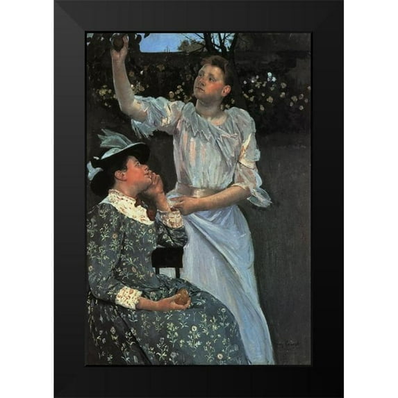 Cassatt, Mary 18x24 Black Modern Framed Museum Art Print Titled - Young Women Picking Fruit 1891