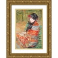 thumbnail image 1 of Cassatt, Mary 23x32 Gold Ornate Wood Framed with Double Matting Museum Art Print Titled - Profile Portrait Of Lydia 1880, 1 of 4