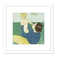 thumbnail image 1 of Cassatt Under The Horse Chestnut Painting 8X8 Inch Square Wooden Framed Wall Art Print Picture with Mount, 1 of 4