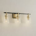 thumbnail image 1 of Cassell Collection Three-Light Vintage Brass Matte Black Luxe Industrial Bath & Vanity Light, 1 of 4