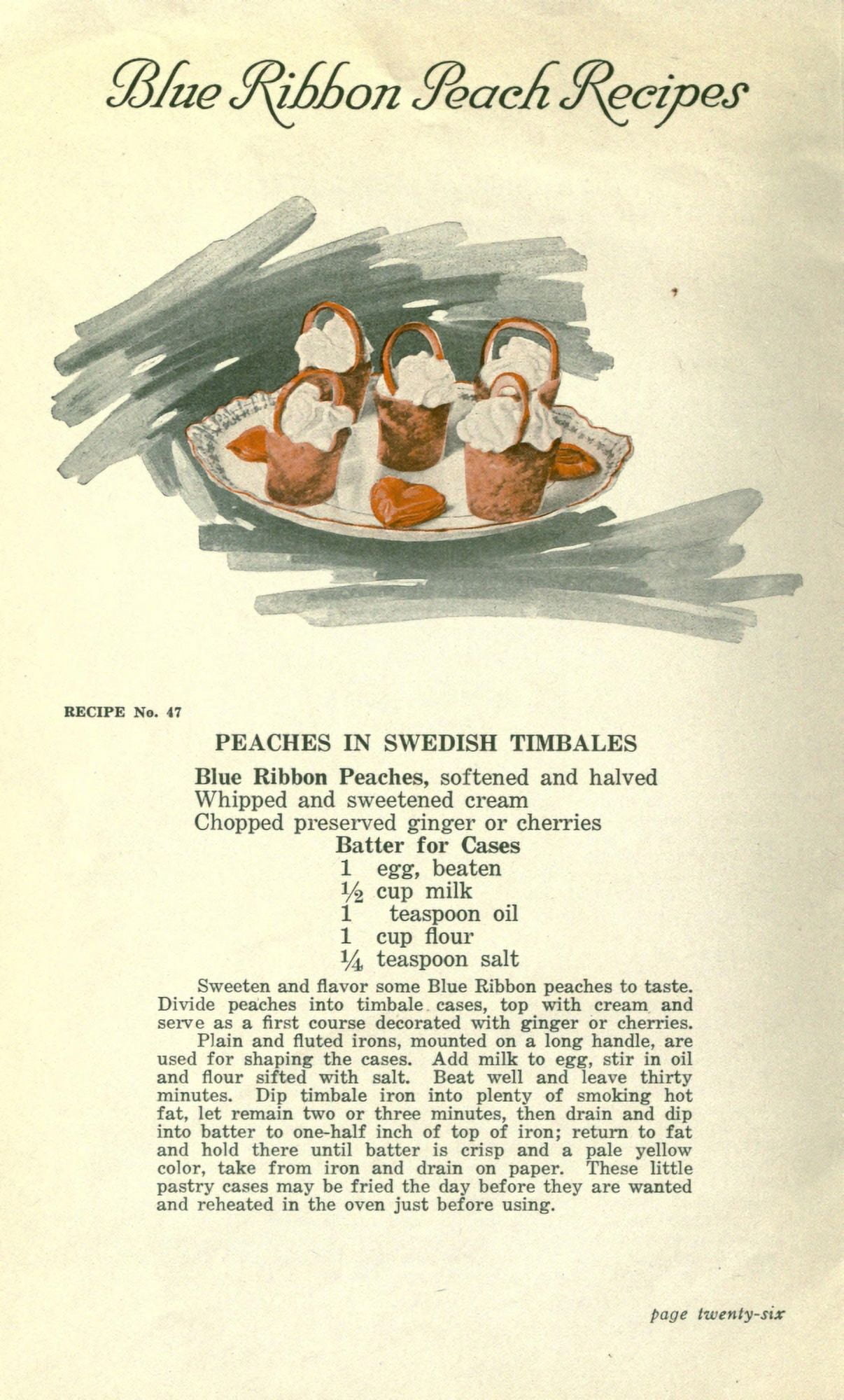 Cassells Dictionary of Cookery 1892 Peaches in Swedish Timbales Canvas Art - (24 x 36)