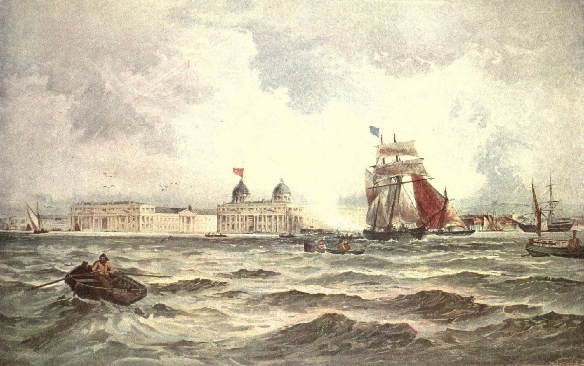 Cassells History of England 1909 Greenwich Hospital Canvas Art - T Bush Hardy (18 x 24)