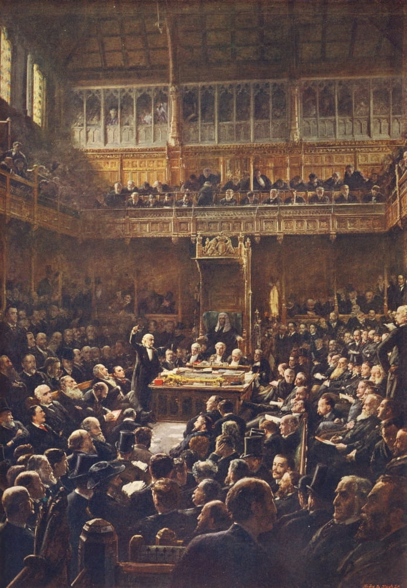 Cassells History of England 1909 House of Commons Canvas Art - Robert P Staples (24 x 36)