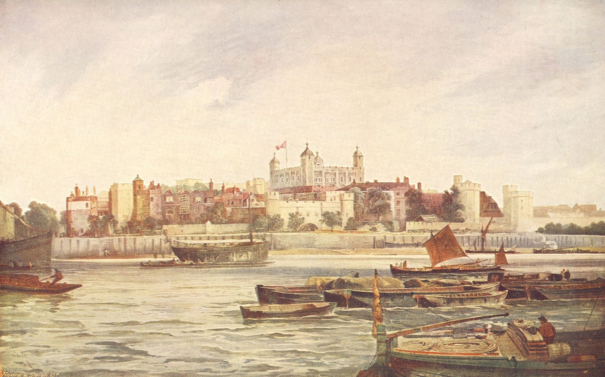 Cassells History of England 1909 Tower of London Canvas Art - Thomas B Hardy (18 x 24)