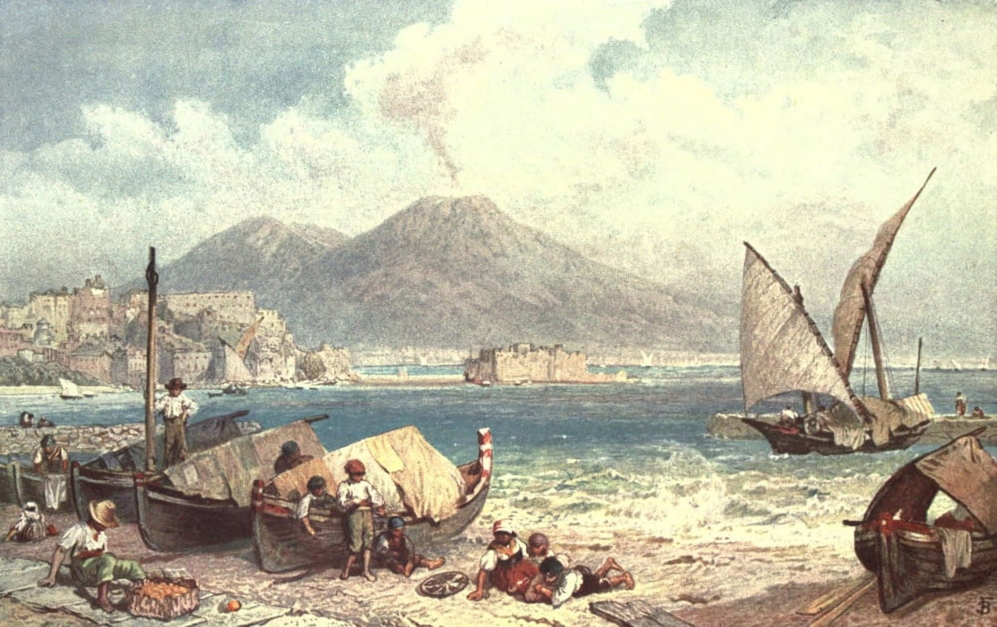 Cassells Illustrated History of England 1909 Naples from the Mer Canvas Art - Miles Birket Foster (18 x 24)