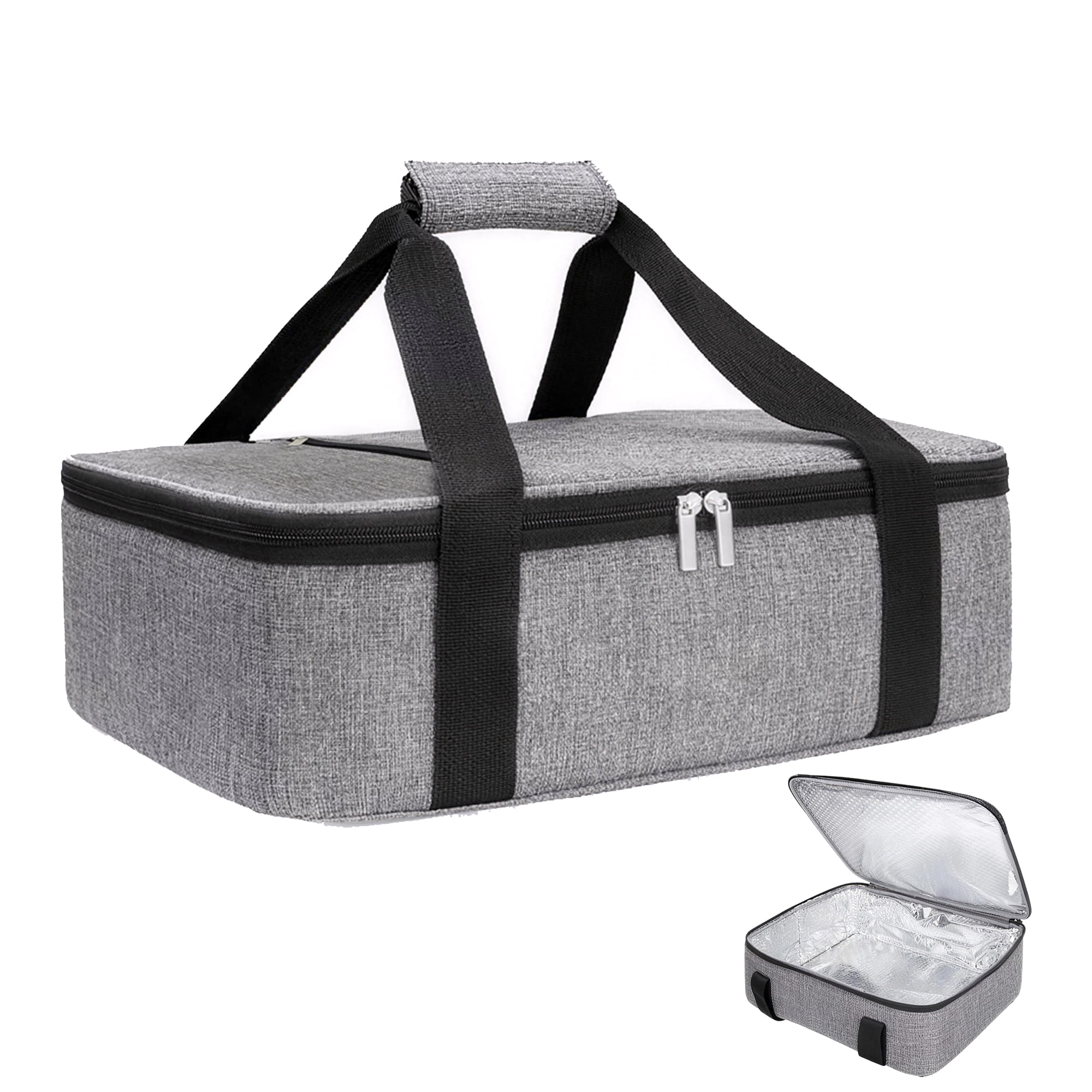 Insulated Casserole Carrier, Large Thermal Food Carrier Bag for Hot or Cold Food, Fits 9"x13" to 11"x15" Baking Dishes, Casserole Bag with Lid and Easy Carrying, Food Warmer Bag for Party/Picnic