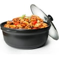 thumbnail image 1 of Casserole Clay  100oz Pot Heat-resistant Premium Ceramic Bowls Cooking Soup Black Glass Lid, 1 of 7