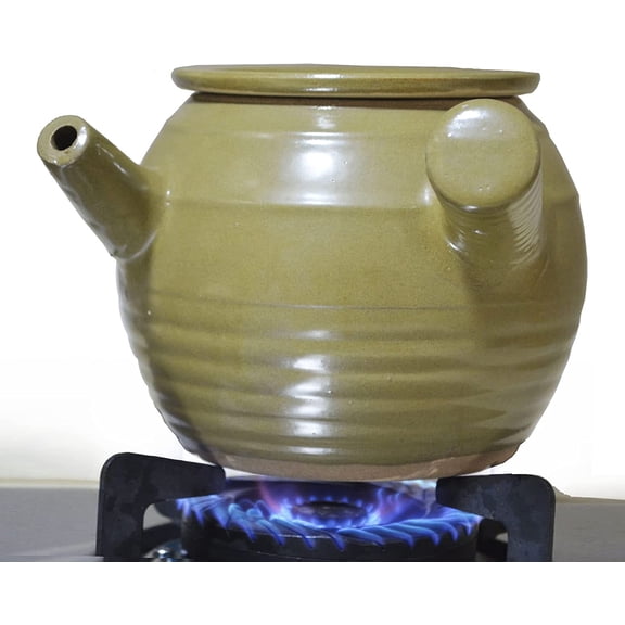 Casserole Clay Pot Ceramic Glazed Larger Jar Heat-resistant Fire Stove Safe for Stew Soup Boil Tea (1.5qt)