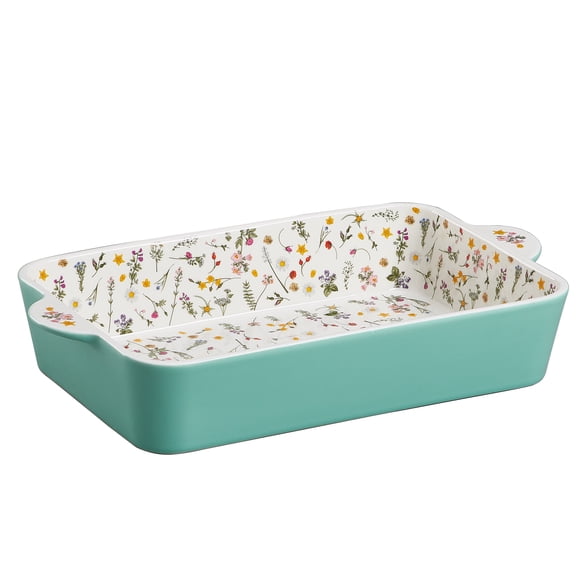 Casserole Dish, 15.5*9.5 Ceramic Baking Dish, Large Lasagna Pan Deep for Oven, 4.2 Quarts Baking Pan with Handles, Oven Safe and Durable Bakeware for Lasagna, Home Decor, Wedding Gift