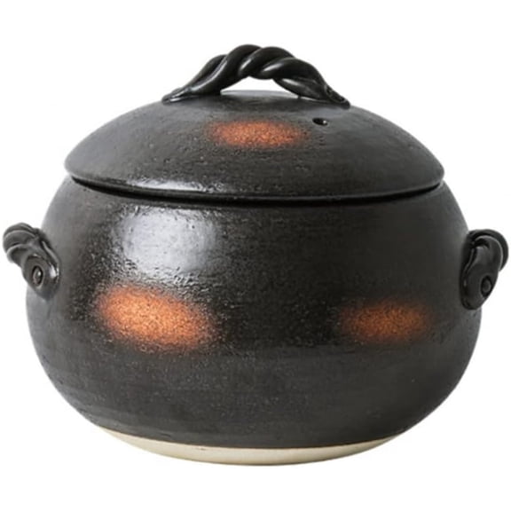 Casserole Dish with Lid Casserole Ceramic Earthenware Rice Pot Heat Glazed Earthenware Pot Rice Cooker Japanese Hot Pot Large Capacity Casserole with Lid Slow Stew Pot - 4 L