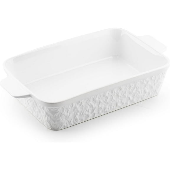 Casserole Dish for Oven, 4.2 QT Baking Dish, 9x13 Large Porcelain Baking Pan, Durable Rectangular Lasagna Pan Deep with Handles, Microwave Oven Safe