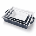 Casserole Dishes For Oven Ceramic Bakeware Set Of 3 Rectangular Baking ...