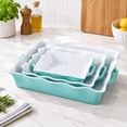 Casserole Dishes For Oven Ceramic Bakeware Set Of 3 Rectangular Baking ...