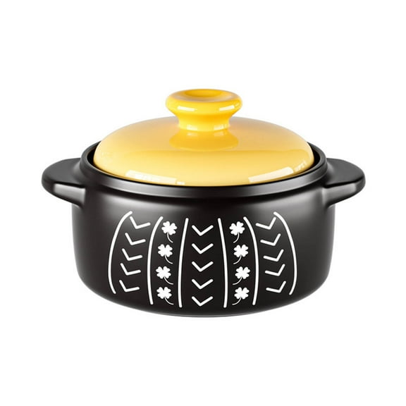 Casserole dish, casserole dish with lid, gas burner-resistant ceramic clay pot, household ceramic casserole dish, used in the home kitchen for soups and stews