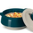 thumbnail image 1 of Casserole for hot food, Double walled insulated inner Stainless Steel hot pot with lid, Serving box for food and roti, insulated serving bowl with lid, Set of 3 Venice, Marble Green, 1 of 6