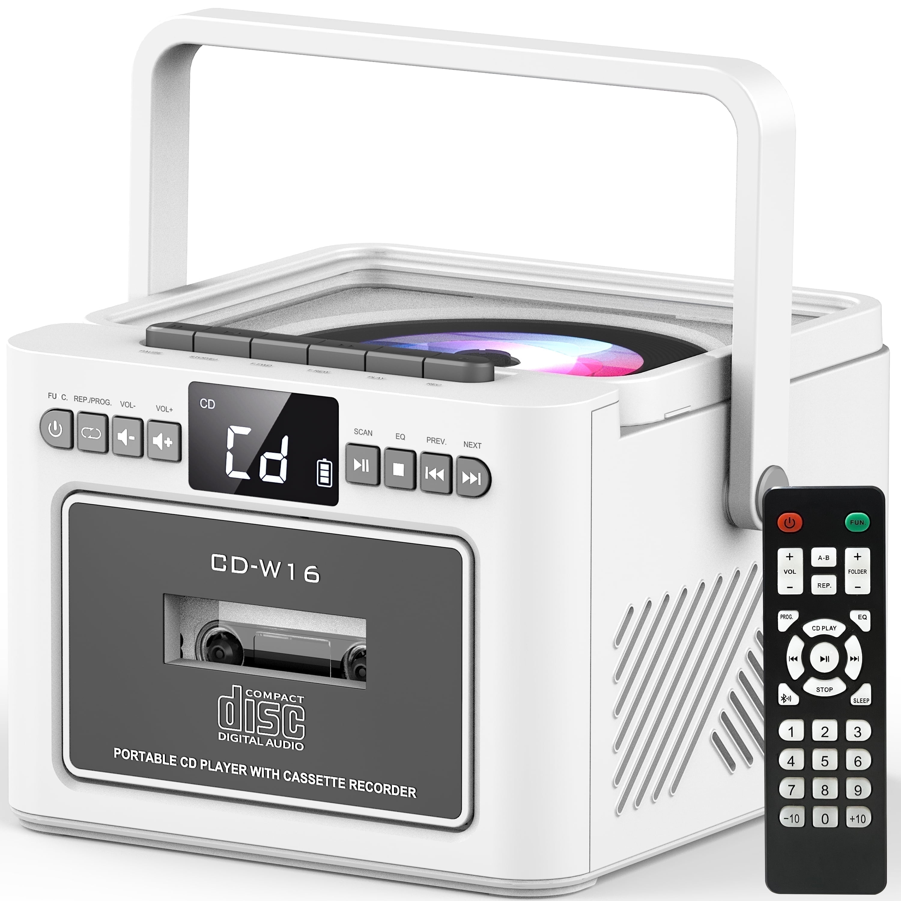 Boombox CD Player with Speakers, Portable Radio Tape Cassette, 3rd Edition