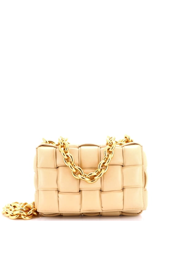 Cassette Chain Crossbody Bag Padded Maxi Intrecciato Leather By Rebag