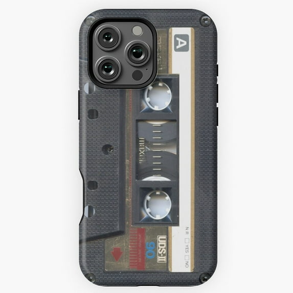 Cassette Gold Vintage Audio Tape Retro Music Player Design Phone Case for iPhone 11 12 13 14 15 16 17 Pro Max