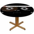 thumbnail image 1 of Cassette Round Tablecloth Retro Music Mixtape Waterproof Oil-Proof Table Cover Table Cloth for Indoor Dining, Outdoor Picnic Parties, Camping,Fits for Table 40-44" Inches, 1 of 6