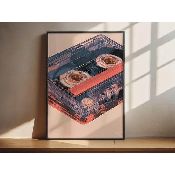 Cassette Tape Art Retro Music 80s