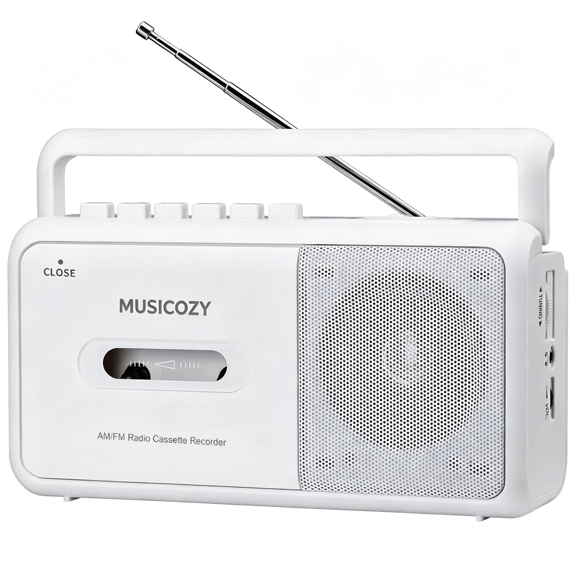 Portable Cassette Player with AM/FM Radio, Bluetooth Casette Tape Player Recorder with Headphone Jack, Cassette Boombox for Home and Travel, Elderly Gift, Audio to Cassette Converter AC/Battery Power