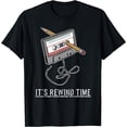 thumbnail image 1 of Cassette Tape Rewind Time Retro Music T-Shirt Black, 1 of 3