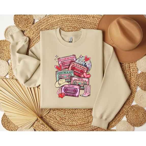 Cassette Tapes Shirt, Love Songs T-Shirt, Happy Western Cassette Tapes Valentine Shirt, Retro 90's Country Music Love Songs Cassette Tapes