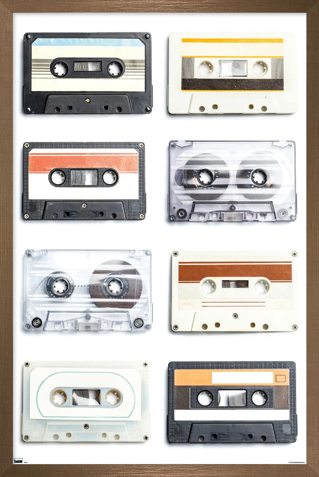 Cassettes Wall Poster, 14.725" x 22.375" Framed