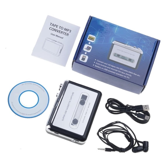 Cassettes to MP3 Converter For Converting Tape To Digital Format With Builts In Playbacks Function USB Powereds