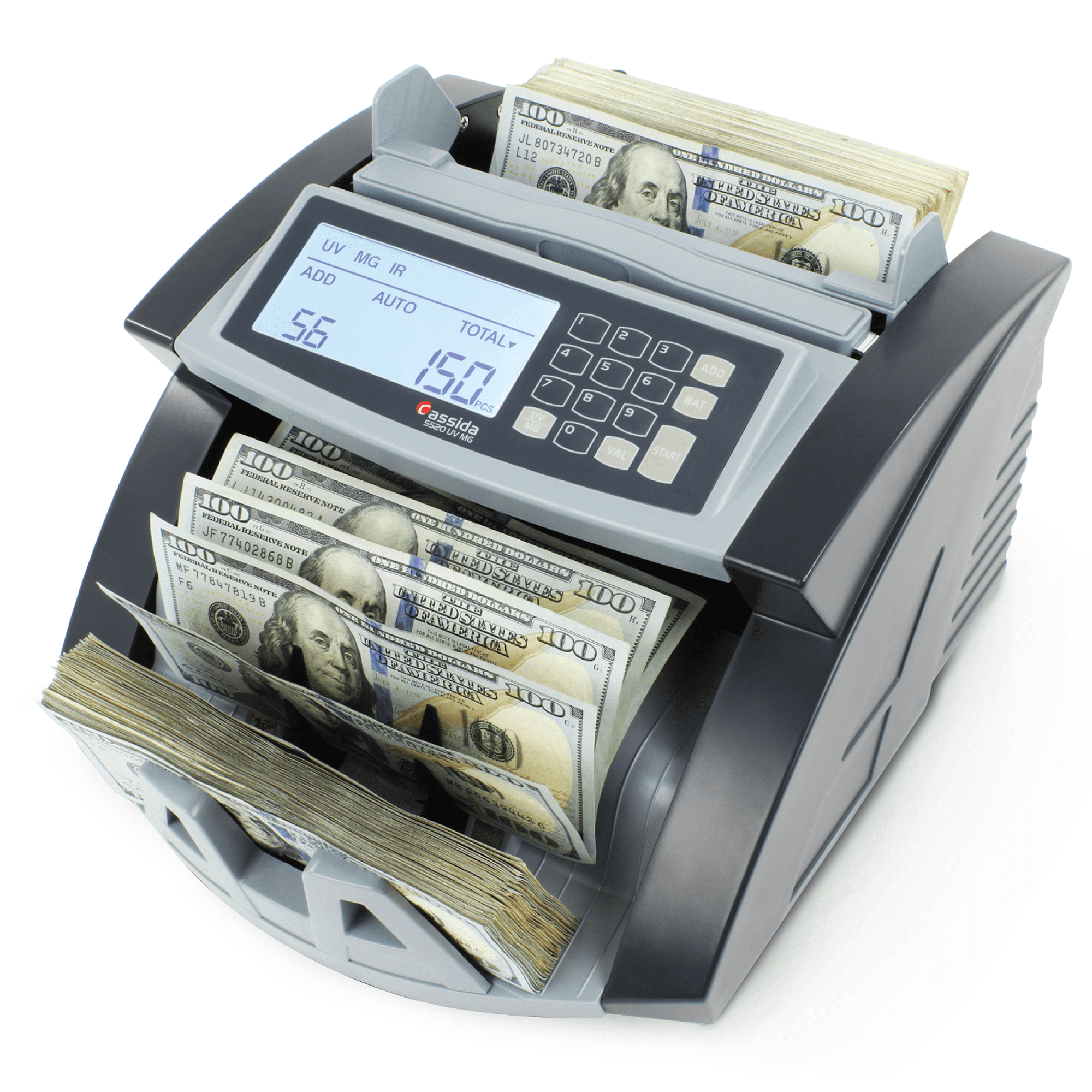 Cassida 5520 UV/MG Gray Banknote Counter with LCD Display