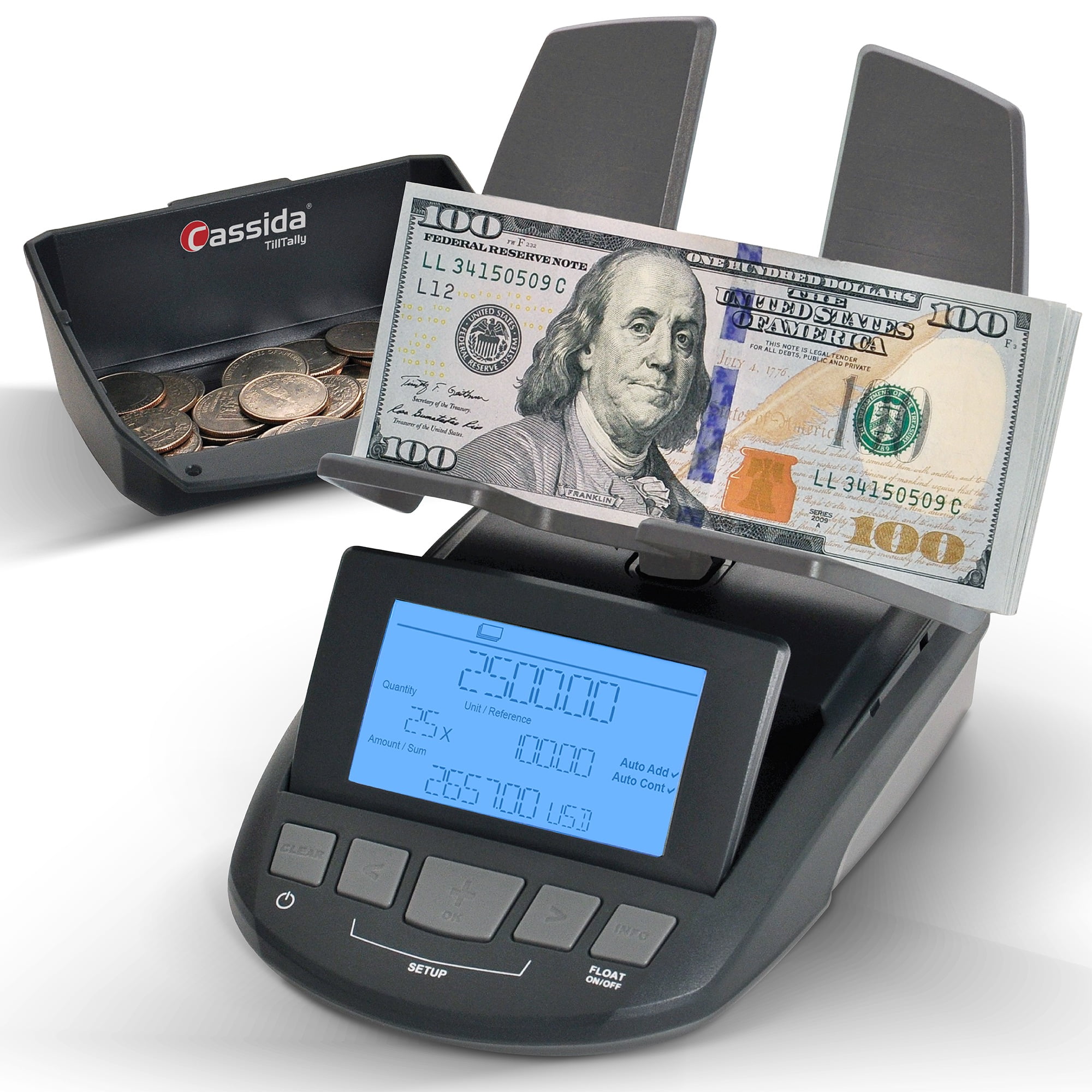 Cassida TillTally Professional Black Bill and Coin Counting Scale