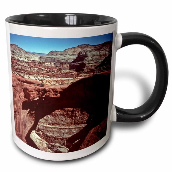 3drose, Cassidy Arch - Capitol Reef National Park, 11oz Two-tone Black Mug