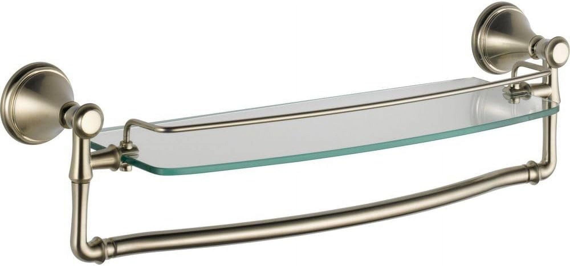 18-inch Brushed Stainless Steel Glass Shelf with Towel Bar